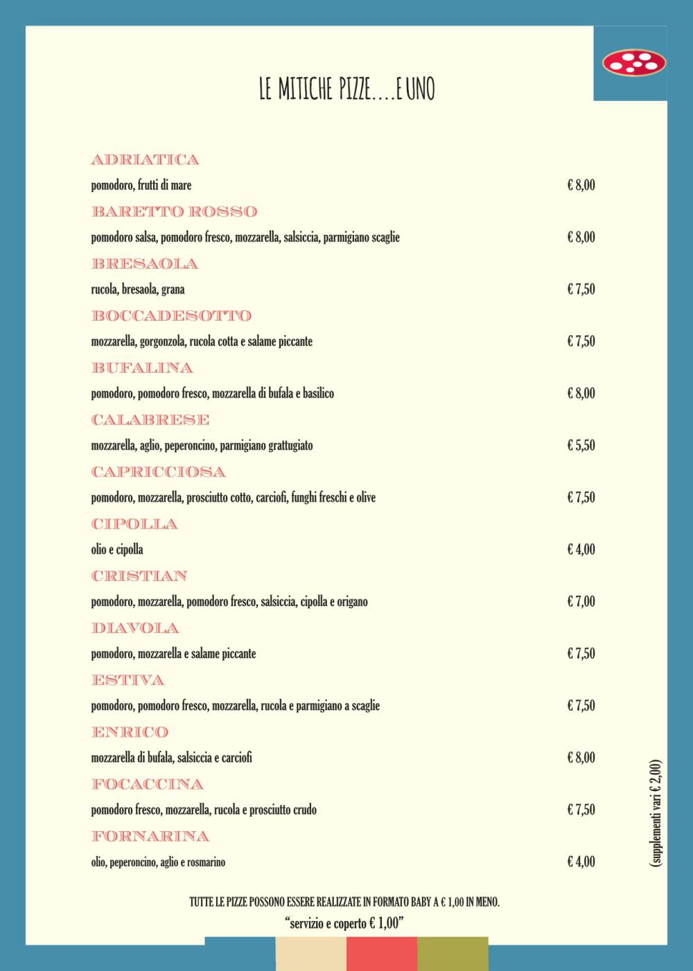 Baretto Rosso Senigallia - Menu